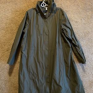 Army Green Eileen Fisher Rain Jacket - US W1X